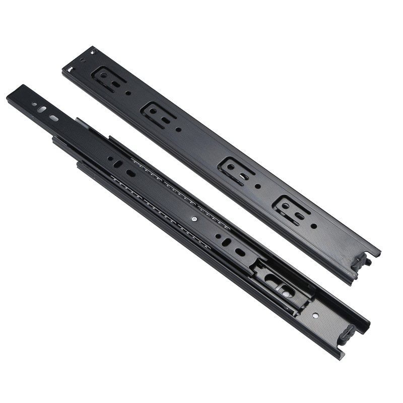 4510 Drawer three-section slide rail damping buffer slide rail track computer desk tray cabinet steel ball silent guide rail Item Picture