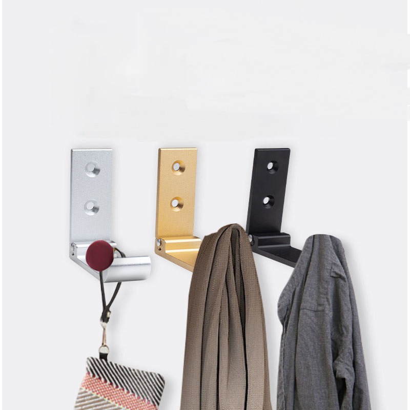 Aluminum alloy folding coat hook, hidden wardrobe coat hook, no need for drilling, foldable hanging coat hook, single hook for hanging clothes and hats behind the door Item Picture