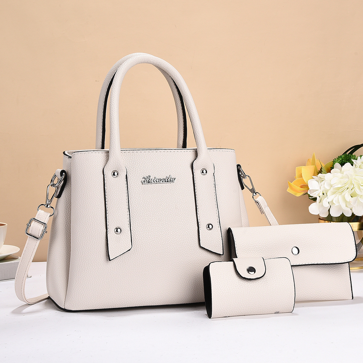 2024 New multi-layer mother and child bag three-piece set, fashionable handbag, cross-border versatile, large-capacity single-shoulder crossbody bag details Picture