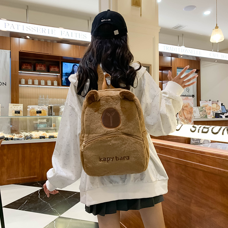 Sanrio plush backpack 2024, a cute student bag with a large capacity for classes details Picture