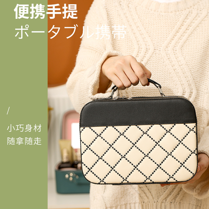 Xiuge Korean version makeup bag, large-capacity storage bag, cosmetics household pu leather portable makeup box manufacturer wholesale Specification drawing