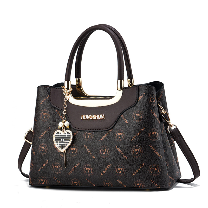 A new 2024 European and American fashion retro large-capacity handbag, a versatile and elegant women's printed single-shoulder handbag Item Picture