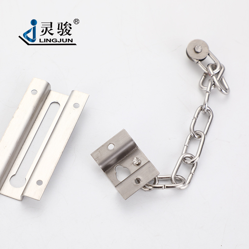 Square stainless steel anti-theft chains for hotel and guesthouse doors and Windows, thickened stainless steel anti-theft security door chains for household doors details Picture