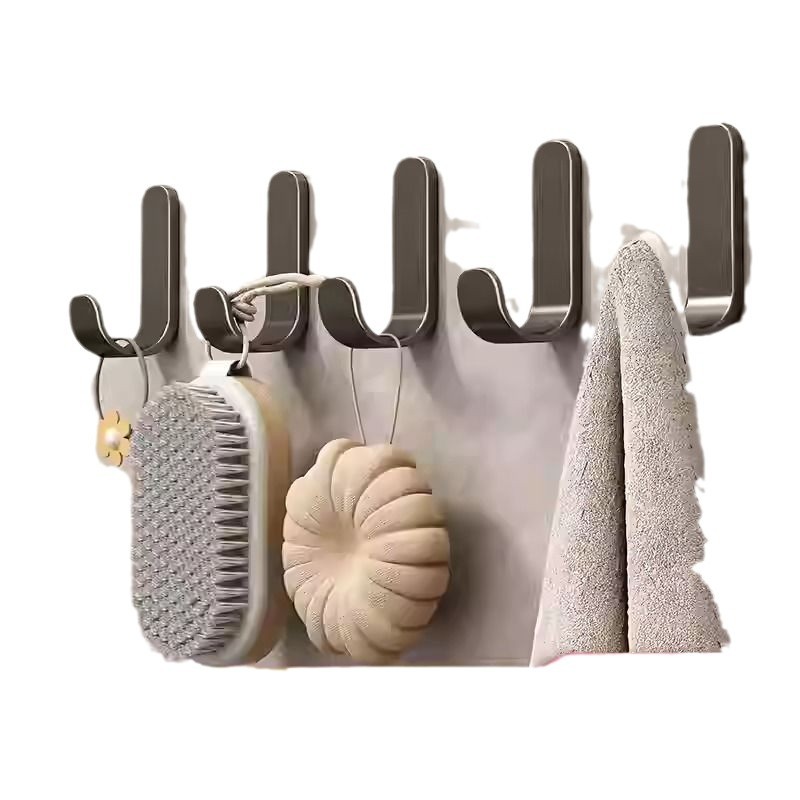 Hook adhesive, no need for drilling, gun ash, wall-mounted, load-bearing, kitchen and bathroom door, rear hook Item Picture