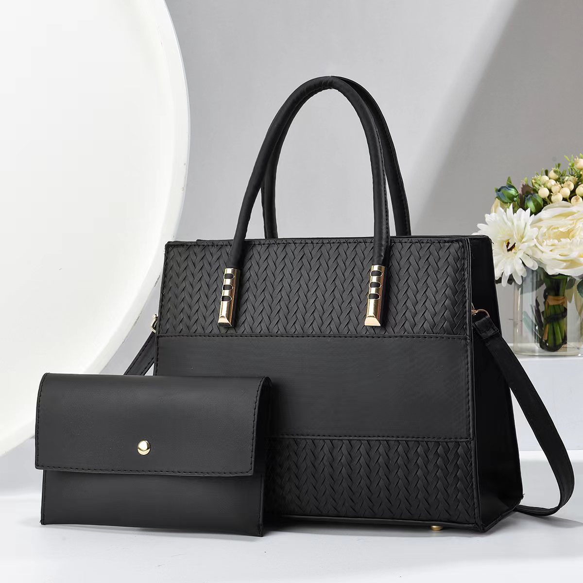 New fashionable color-block handbag for foreign trade, mother and child bag, single-shoulder crossbody bag, elegant for women, versatile for women, mom bag Specification drawing