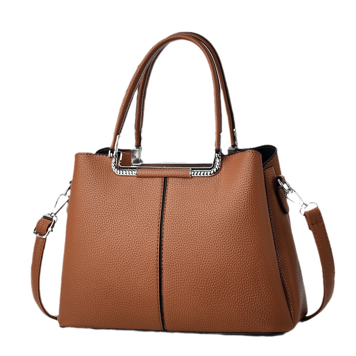 New solid-color multi-layer patchwork handbag, cross-border versatile and fashionable single-shoulder bag, large capacity, high appearance level crossbody bag Item Picture
