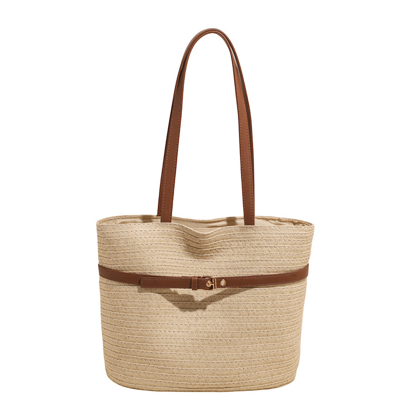 The 2025 summer new seaside beach straw woven bag is a casual, simple, fashionable and versatile women's single-shoulder bag for vacation and travel Item Picture