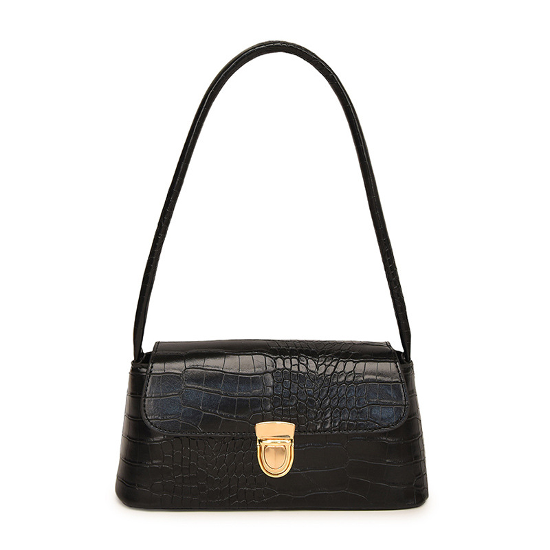 In the autumn of 2024, the crocodile-patterned baguette bag is a fashionable and high-quality hand-held women's bag and a single-shoulder armpit bag for commuting Item Picture