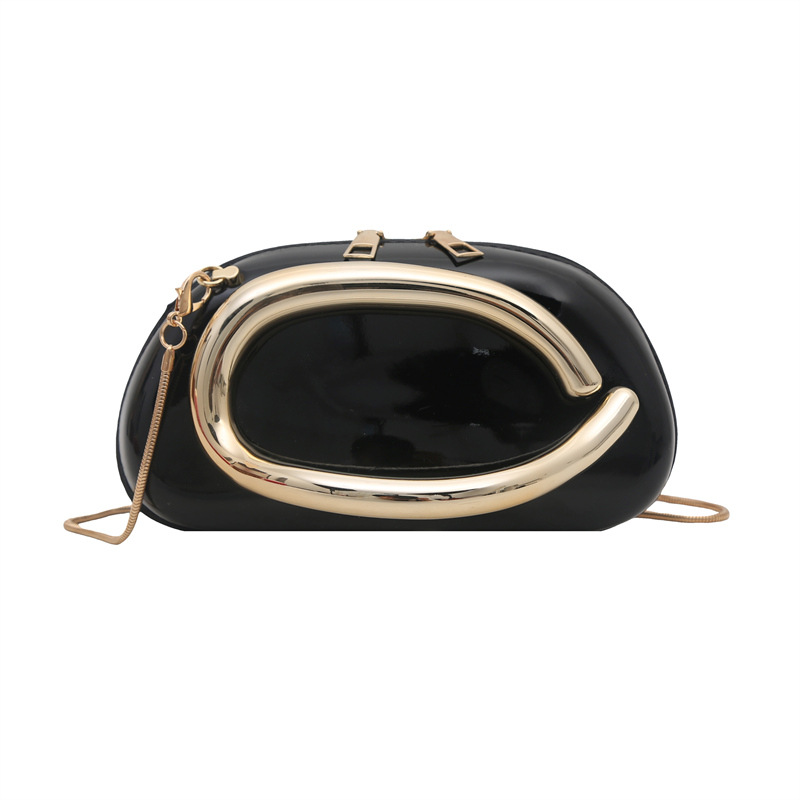 Personalized metal small bag 2025 Spring New style, fashionable and simple design, stylish ladies' wrist single-shoulder box bag Item Picture