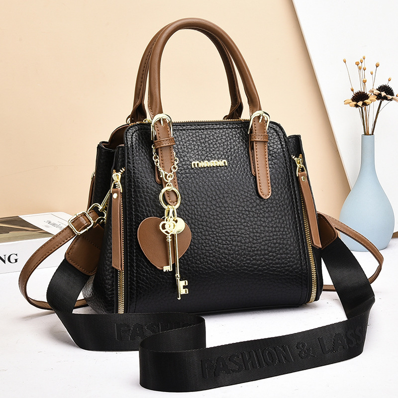 Solid color women's bag 2025 new style trendy Korean version, versatile and fashionable single-shoulder bucket bag, crossbody bag, women's handbag wholesale Specification drawing