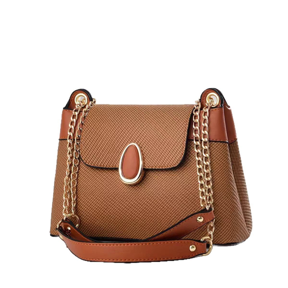 New fashionable and elegant bag, large capacity bucket bag, retro shoulder bag, crossbody bag, women's bag consignment bags Item Picture