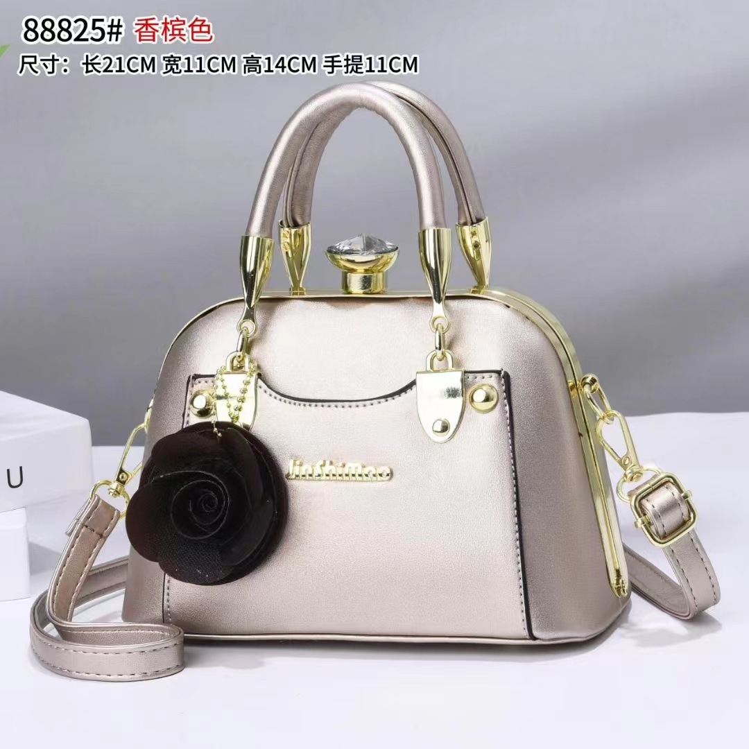 Steel sandwich shell bag 2024 Cross-border foreign trade one-piece consignment new women's bag, high-quality hand-held bill of lading shoulder diagonal cross bag Specification drawing