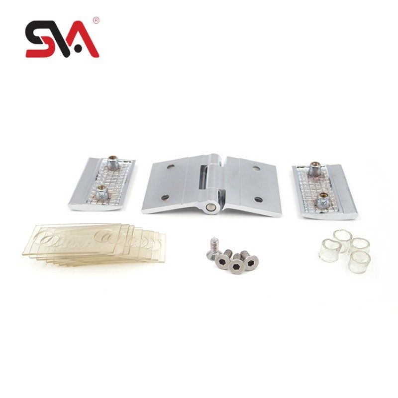 Wholesale electroplated sand nickel brass double-sided movable bathroom glass door hinge grid hinge engineering accessories hardware Item Picture