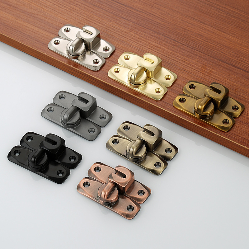 Non-perforated door bolt, 90-degree latch, thickened zinc alloy clasp, sliding door lock, sliding door lock, latch, latch Specification drawing