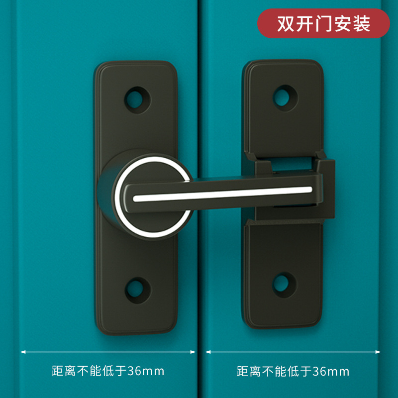 Non-perforated door bolt, door latch, 90-degree sliding door lock, bathroom lock, snapper, sliding door lock, latch, door latch Application Scenario