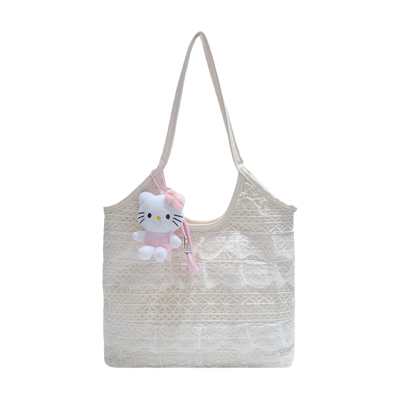 High-end large-capacity tote bag for women 2025 new style, fashionable and cute lace underarm bag, versatile shoulder bag for commuting Item Picture