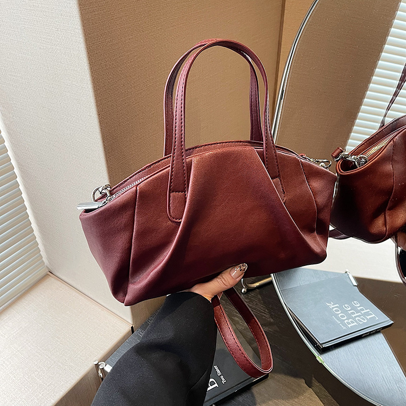 High-end tote bag for women 2024 New style, fashionable, simple and niche pleated wing bag, large-capacity commuter handbag Specification drawing