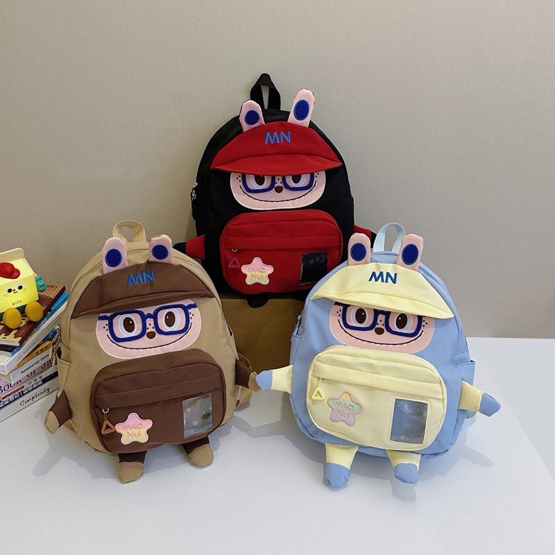 New summer casual canvas backpack, Japanese-style girlish doll backpack, cute and sweet, large-capacity class bag full figure