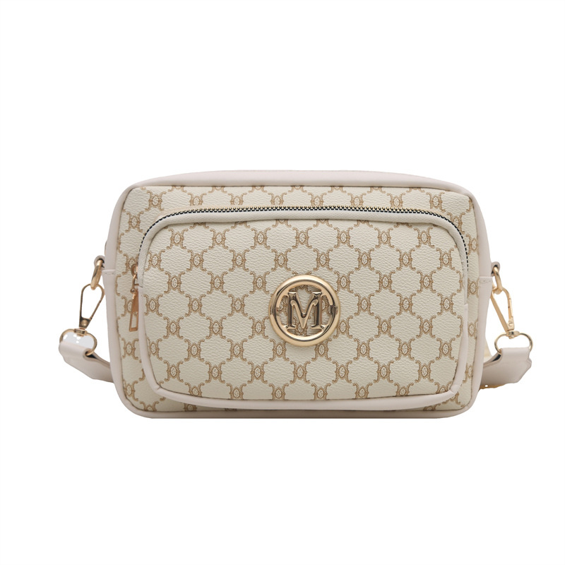 2025 New style fashionable, casual, retro letter print multi-layer storage, versatile wide shoulder strap single-shoulder crossbody bag for women Item Picture