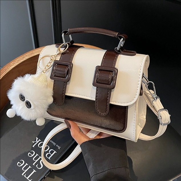 A high-end and stylish small handbag for women in 2025, a trendy and fashionable hand-held small square bag with a striking color contrast and a single-shoulder crossbody full figure