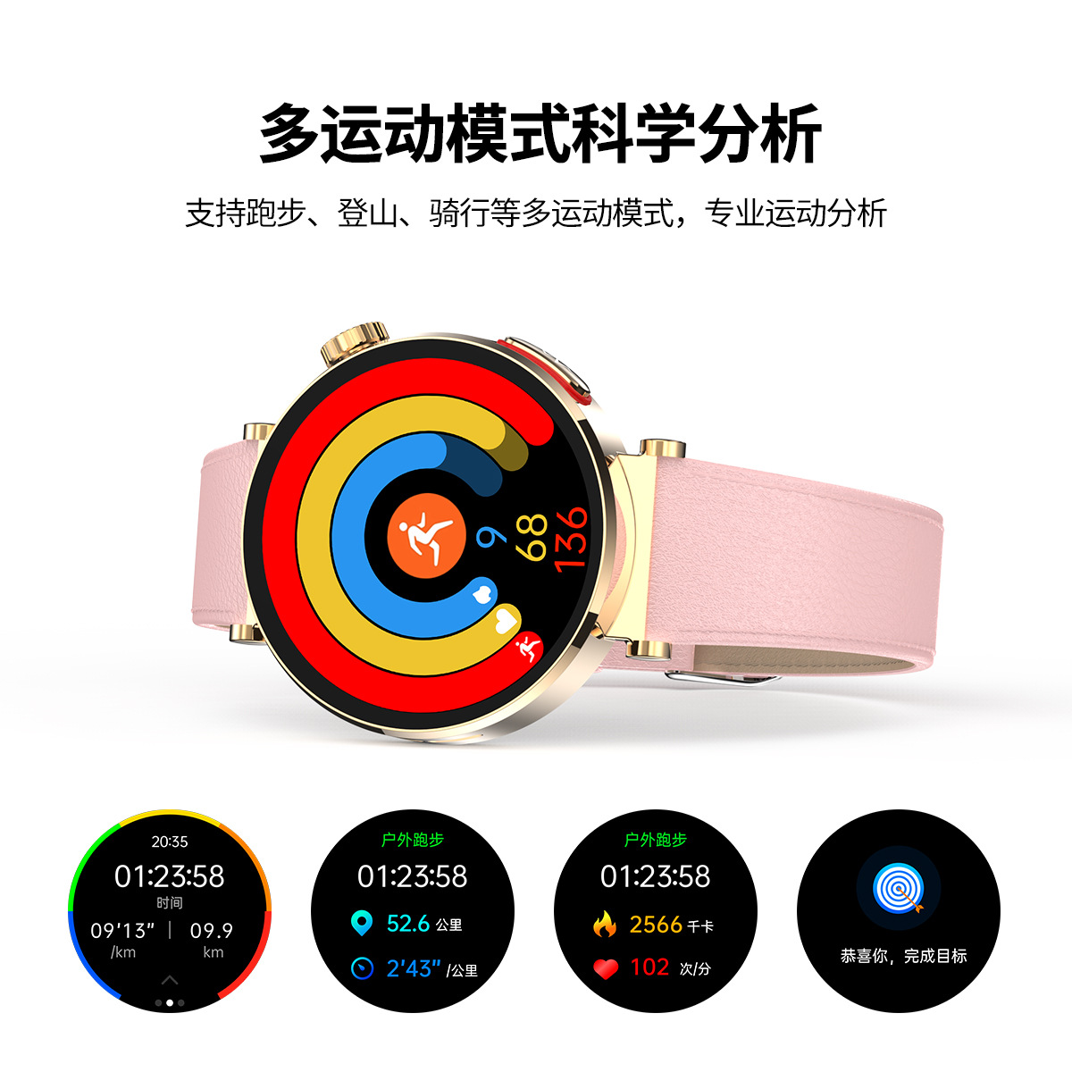 Women's smartwatch ET490 Health monitoring ECG Bluetooth call 1.27 round screen 40mm watch face water-resistant Item Picture