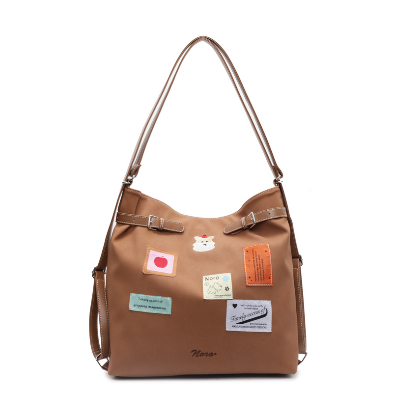 Retro bucket bag for women, 2025 new trendy and fashionable school-style tote bag, casual large-capacity backpack Item Picture