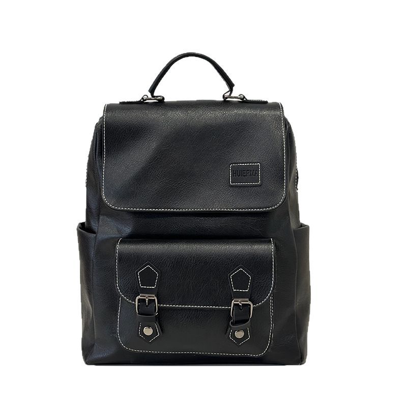 Retro and fashionable large-capacity backpack for women, 2025 new Korean version soft leather versatile college student schoolbag, travel backpack Item Picture