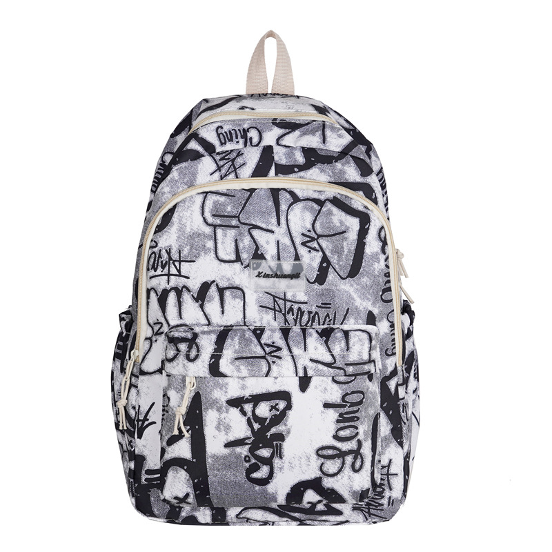Niche design nylon trendy backpack, casual large-capacity backpack, Haraju-style college student crossbody bag Item Picture