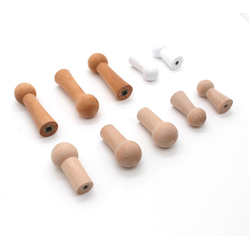 Original wood style solid wood hooks, creative wooden clothes hanging, wooden hook room, no installation required, beech and black walnut wood hooks details Picture