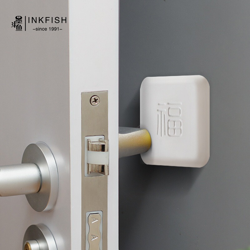 The anti-collision sticker with the character "Fu Qi Fu" for fingerprint locks and anti-collision pads is a must-have anti-collision tool for bathroom door handles Application Scenario