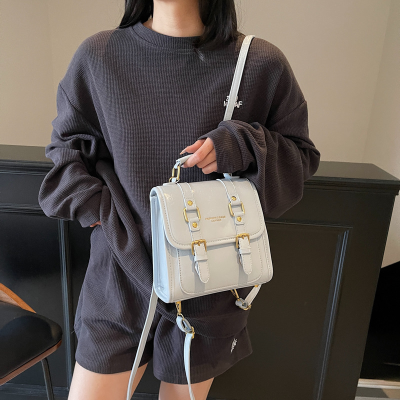 Korean sweet soft leather backpack for women, new style 2025, stylish and fashionable handbag, high-end commuting small backpack Specification drawing