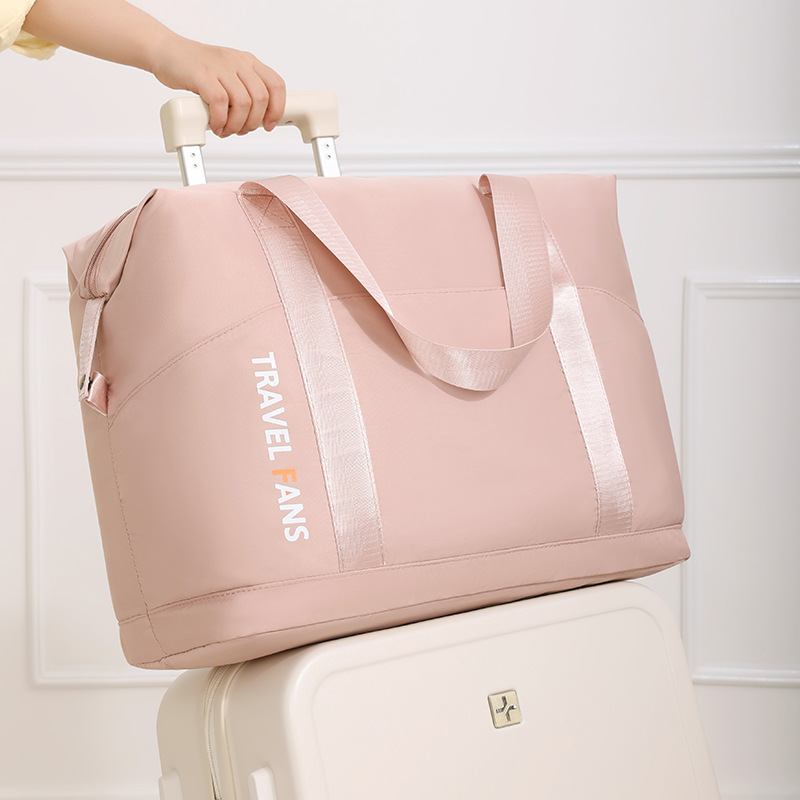 Runhui Light Fashion folding Travel Bag, large-capacity storage bag, can be worn over a suitcase, handbag and multi-functional tote bag Specification drawing