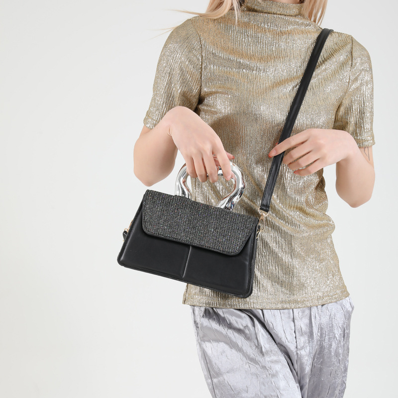 Retro versatile women's bag, high-end and niche design, Spring 2025 single-shoulder bag, trendy and fashionable underarm bag, crossbody bag Specification drawing