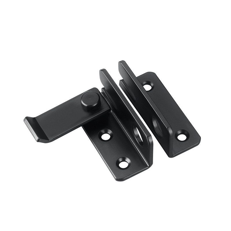 Stainless steel anti-theft door latch lock, double-opening wooden door, exposed door latch, door lock, cabinet door, thickened buckle, safety lock Item Picture