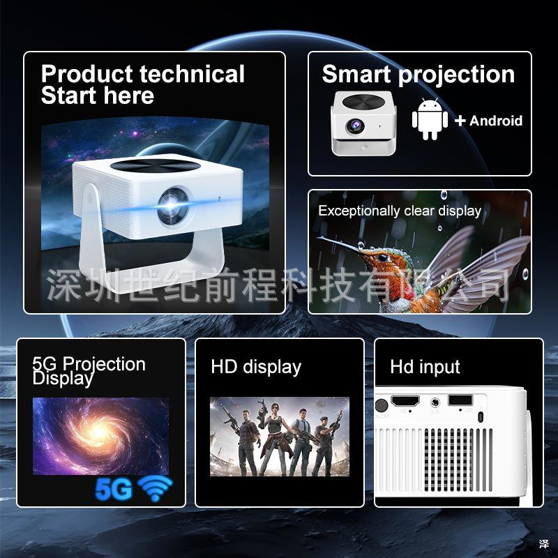The T1PRO cross-border projector is a portable outdoor bedroom wall-projection projector and a wireless mobile phone projector for home use details Picture