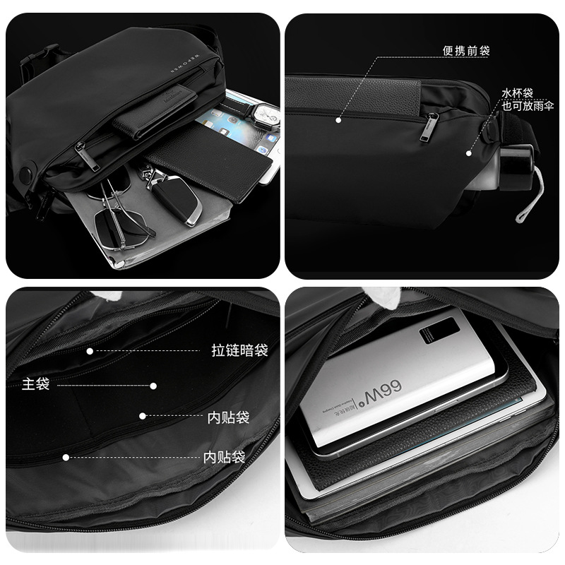 WEPOEWR's new outdoor casual large-capacity small cross bag for men, a single-shoulder crossbody bag and a multi-functional waterproof chest bag Application Scenario