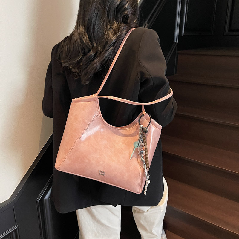 Cross-border large-capacity commuting large bag for women, 2025 new retro versatile single-shoulder tote bag, casual handbag Specification drawing