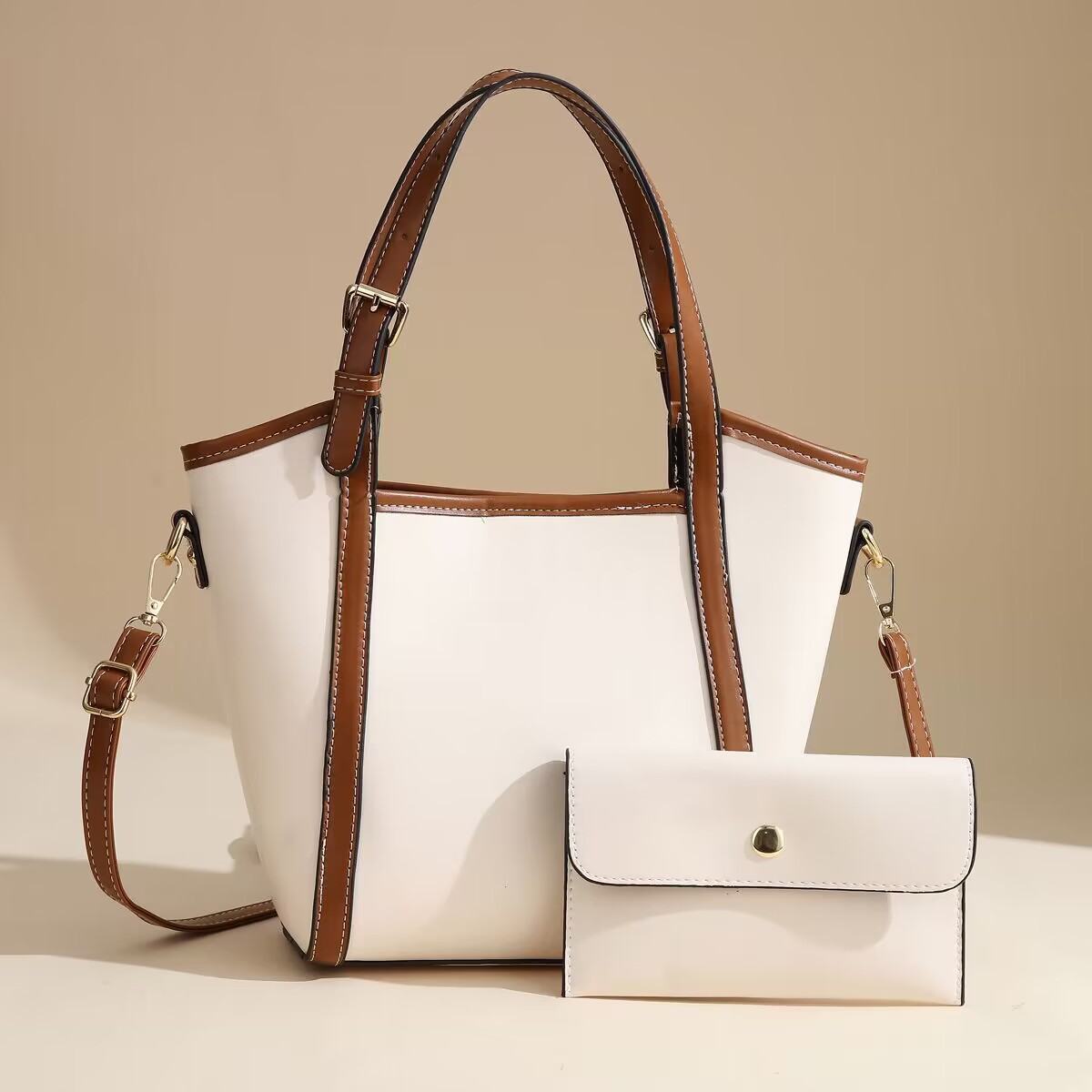 Two-piece single-shoulder bag manufacturer, Korean style simple and individual women's bag new style, versatile for foreign trade, crossbody large bag handbag Specification drawing