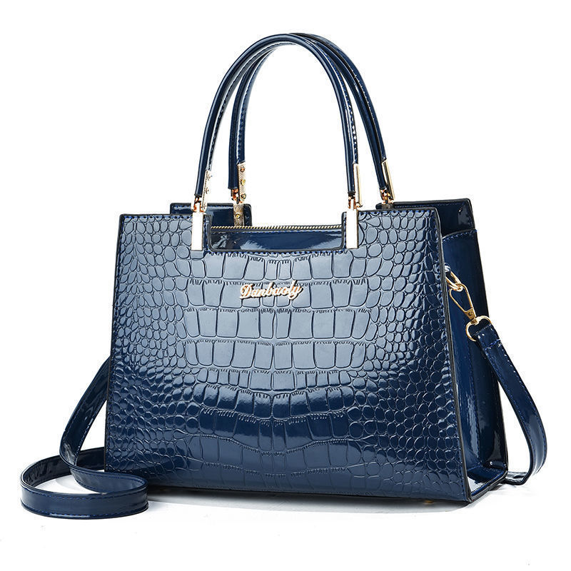 A new autumn and winter women's bag for 2024, a trendy and popular bright leather single-shoulder crossbody crocodile pattern handbag, available for dropshipping details Picture