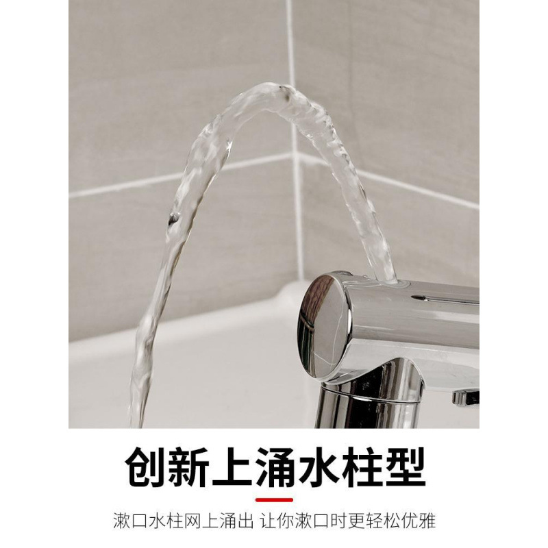 Washbasin, washbasin, pull-out faucet, replaceable head, telescopic and rotating showerhead, splash-proof Application Scenario