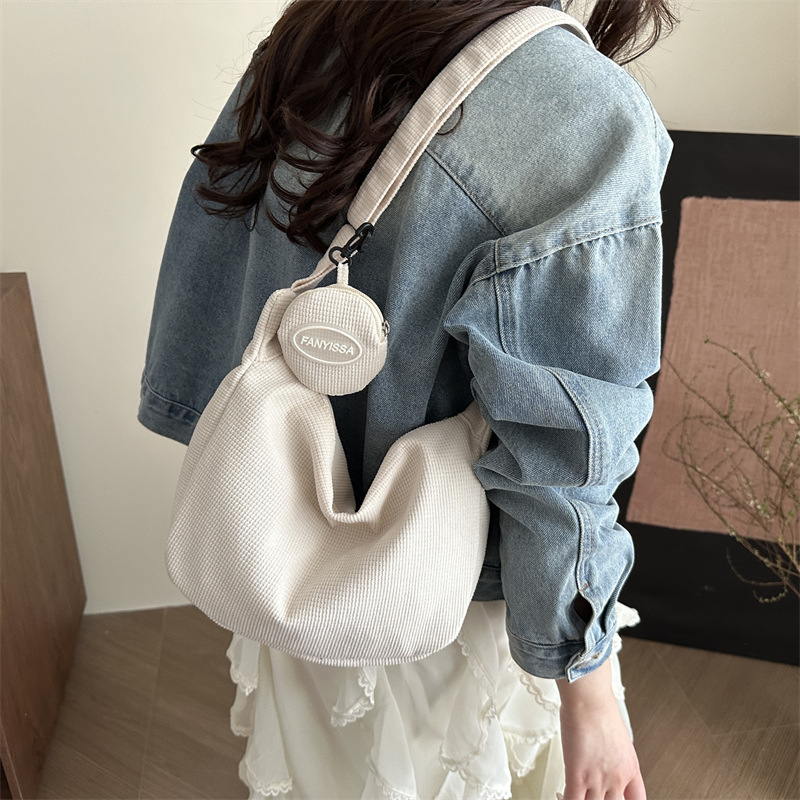 Spring new tweed women's bag, 2025 new fashionable women's bag, quality mother-and-child bag, casual single-shoulder crossbody bag details Picture