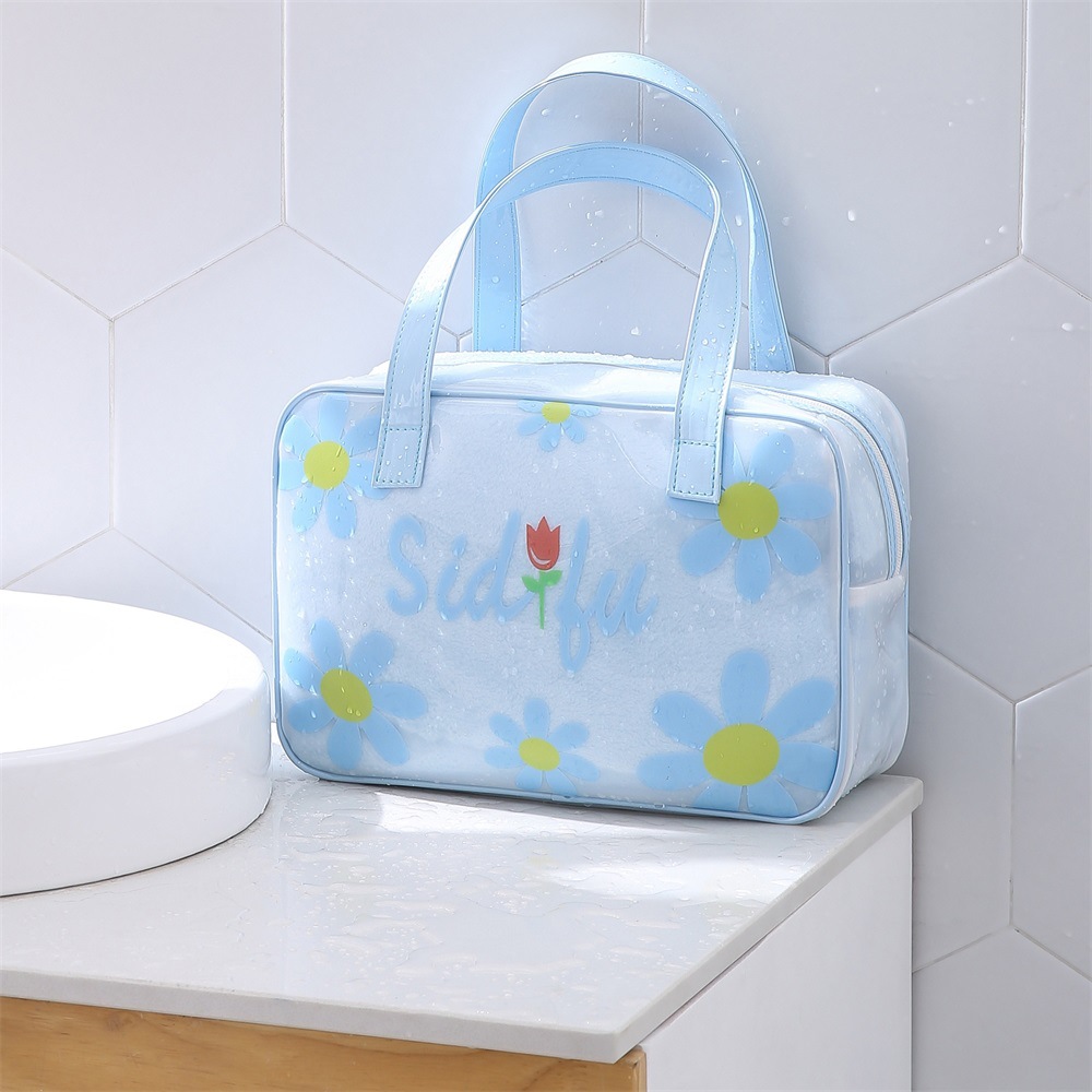 New style makeup bag, Korean-style toiletry bag, four-piece set, PVC storage bag, transparent bath bag, matte portable swimming bag Item Picture
