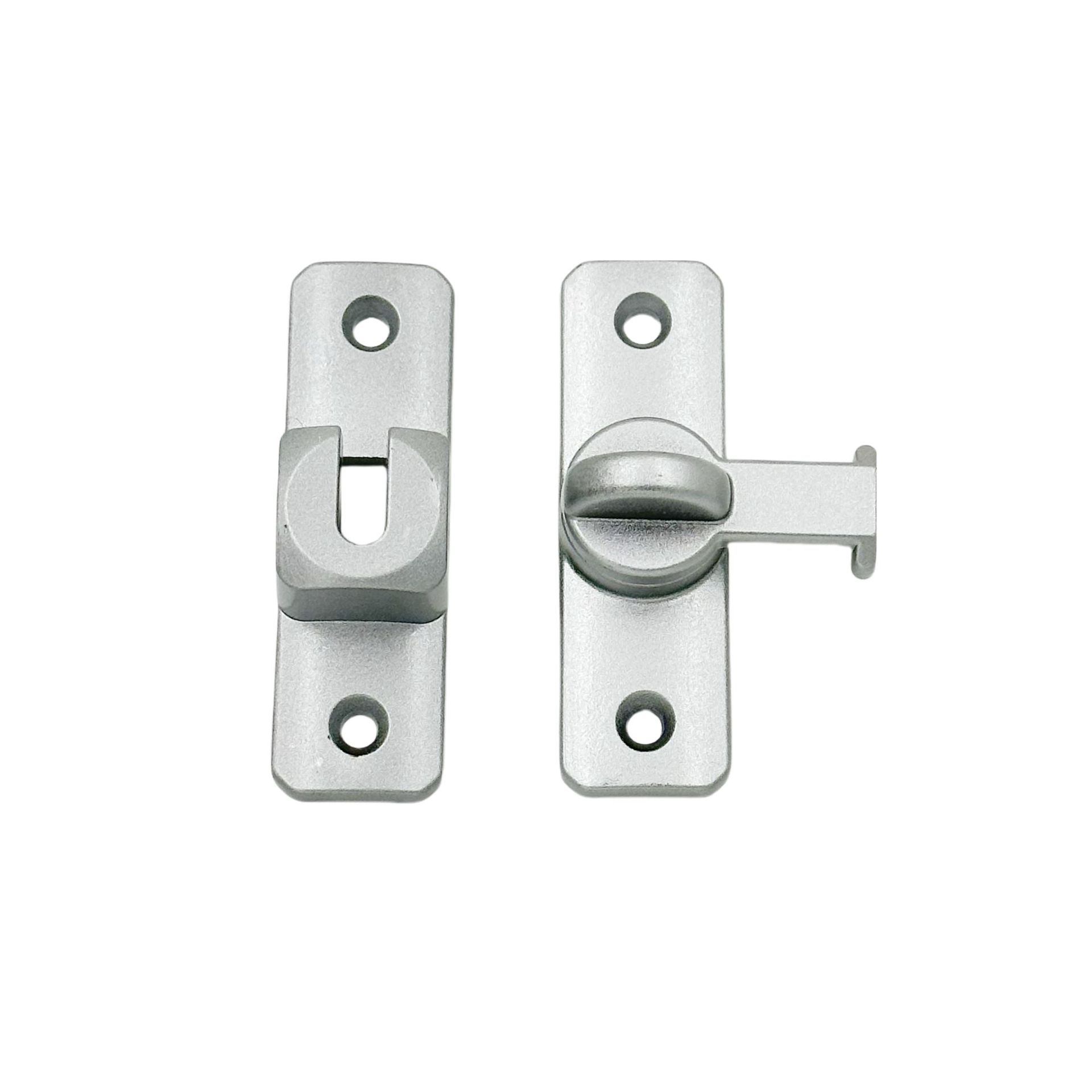 Non-perforated aluminum alloy door latch, 90-degree sliding door lock, latch, snapper, sliding door lock, 180-degree snap Item Picture