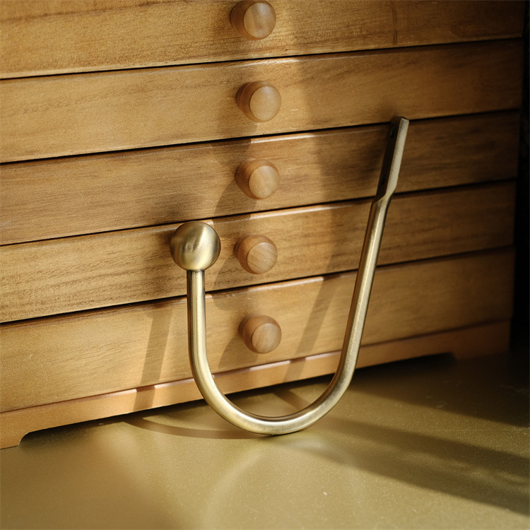 【 Yonghao Hardware 】 Cross-border supply factory direct sales of aluminum alloy one-piece small curved hook round ball curtain hooks details Picture