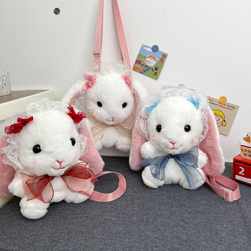 Cute Lolita bear dolls, teddy bear figurines, small plush toys, claw machine dolls wholesale full figure