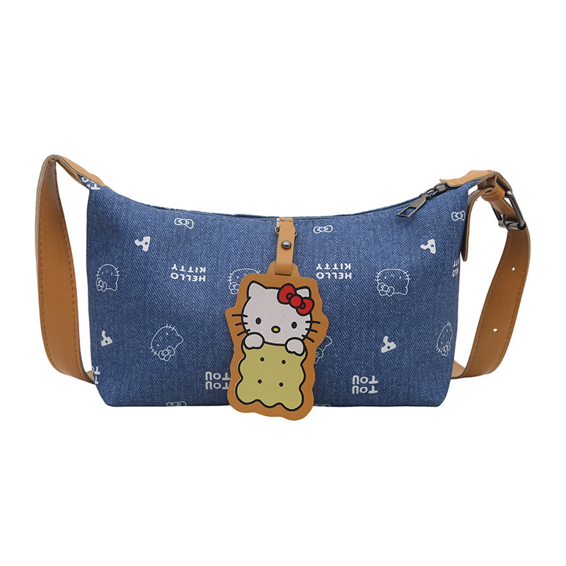 This printed hand-held denim underarm bag is lightweight, fashionable and in an ins laid-back style. It's a versatile single-shoulder women's bag for going out Item Picture