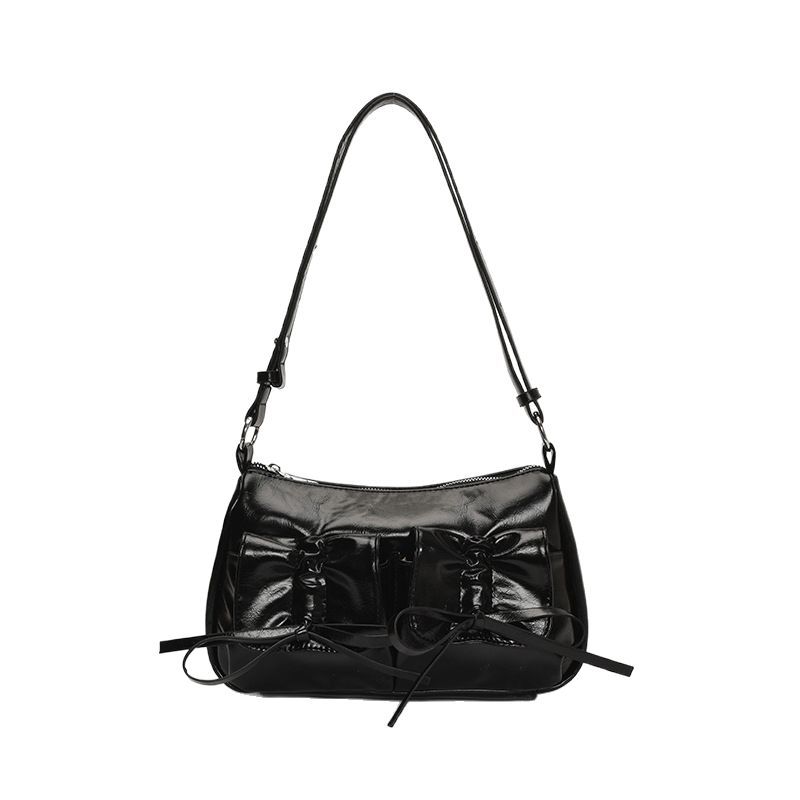 Cross-border fashion bow underarm bag for women, 2025 new versatile solid color single-shoulder bag, multi-pocket trendy crossbody bag Item Picture