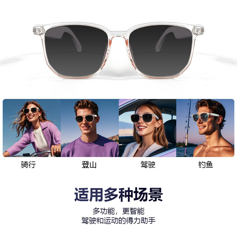 【 Wholesale in Stock 】GS03 Smart Bluetooth Glasses are highly stretchy, lightweight, light-blocking, long-lasting, touch-controlled, noise-cancelling, and offer cross-border audio quality details Picture