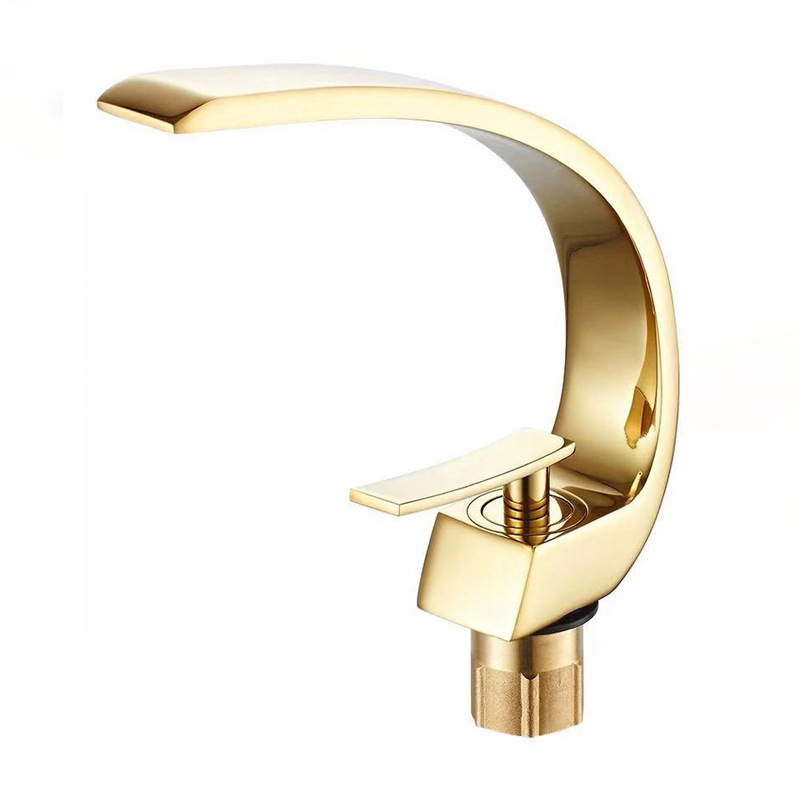 Cross-border Moon Bay cold and hot water faucets, bathroom washbasins, anti-splash creative all-copper washbasins and faucets Item Picture