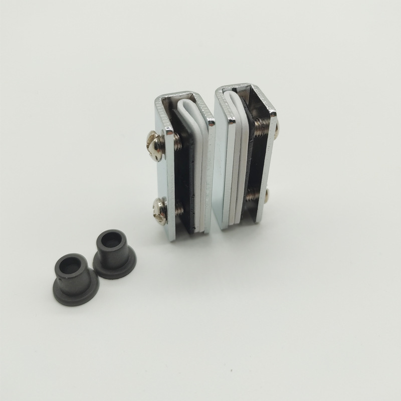 Bright chrome-plated door stop glass door hinge glass fixing clip upper and lower rotating shaft door clip details Picture